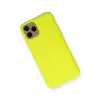 Newface Apple iPhone 11 Pro Kılıf Nano içi Kadife Silikon - Sarı
