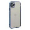 Newface Apple iPhone 11 Pro Kılıf Razer Lensli Silikon - Açık Mavi