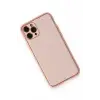 Newface Apple iPhone 11 Pro Max Kılıf Coco Deri Silikon Kapak - Pembe