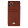 Newface Apple iPhone 11 Pro Max Kılıf Kelvin Kartvizitli Silikon - Bordo