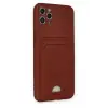 Newface Apple iPhone 11 Pro Max Kılıf Kelvin Kartvizitli Silikon - Bordo