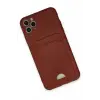 Newface Apple iPhone 11 Pro Max Kılıf Kelvin Kartvizitli Silikon - Bordo