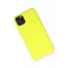 Newface Apple iPhone 11 Pro Max Kılıf Nano içi Kadife Silikon - Sarı