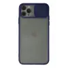 Newface Apple iPhone 11 Pro Max Kılıf Palm Buzlu Kamera Sürgülü Silikon - Lacivert