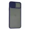 Newface Apple iPhone 11 Pro Max Kılıf Palm Buzlu Kamera Sürgülü Silikon - Lacivert