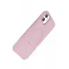 Newface Apple iPhone 11 Regal Magsafe Standlı Kapak - Açık Pembe