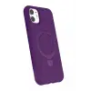 Newface Apple iPhone 11 Regal Magsafe Standlı Kapak - Derin Mor