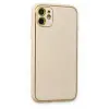 Newface Apple iPhone 12 Kılıf Coco Deri Silikon Kapak - Gold