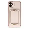 Newface Apple iPhone 12 Kılıf Coco Elit Kapak - Pudra