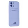 Newface Apple iPhone 12 Kılıf Kelvin Kartvizitli Silikon - Lila