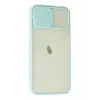 Newface Apple iPhone 12 Kılıf Palm Buzlu Kamera Sürgülü Silikon - Turkuaz