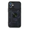Newface Apple iPhone 12 Kılıf Pars Lens Yüzüklü Silikon - Lacivert
