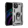 Newface Apple iPhone 12 Kılıf Sofya Yüzüklü Silikon Kapak - Gümüş