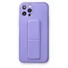 Newface Apple iPhone 12 Pro Kılıf Coco Deri Standlı Kapak - Koyu Lila