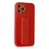 Newface Apple iPhone 12 Pro Kılıf Coco Karbon Standlı Kapak - Kırmızı