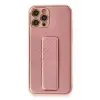 Newface Apple iPhone 12 Pro Kılıf Coco Karbon Standlı Kapak - Pembe