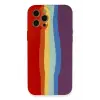 Newface Apple iPhone 12 Pro Kılıf Ebruli Lansman Silikon - Kırmızı-Mor