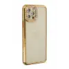 Newface Apple iPhone 12 Pro Kılıf Joke Taşlı Silikon - Gold