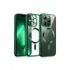 Newface Apple iPhone 12 Pro Kılıf Kross Magneticsafe Kapak - Koyu Yeşil