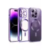 Newface Apple iPhone 12 Pro Kılıf Kross Magneticsafe Kapak - Mor