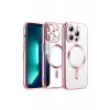 Newface Apple iPhone 12 Pro Kılıf Kross Magneticsafe Kapak - Rose