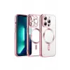 Newface Apple iPhone 12 Pro Kılıf Kross Magneticsafe Kapak - Rose