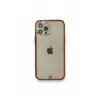 Newface Apple iPhone 12 Pro Kılıf Liva Taşlı Silikon - Kırmızı