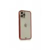 Newface Apple iPhone 12 Pro Kılıf Liva Taşlı Silikon - Kırmızı