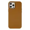 Newface Apple iPhone 12 Pro Max Kılıf Asya Deri Silikon - Kahverengi