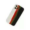 Newface Apple iPhone 12 Pro Max Kılıf Ebruli Lansman Silikon - Beyaz-Siyah