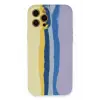 Newface Apple iPhone 12 Pro Max Kılıf Ebruli Lansman Silikon - Sarı-Lila