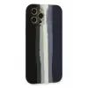 Newface Apple iPhone 12 Pro Max Kılıf Ebruli Lansman Silikon - Siyah-Lacivert
