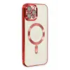 Newface Apple iPhone 12 Pro Max Kılıf Kross Magneticsafe Kapak - Kırmızı