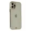 Newface Apple iPhone 12 Pro Max Kılıf Liva Taşlı Silikon - Beyaz