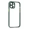 Newface Apple iPhone 12 Pro Max Kılıf Miami Şeffaf Silikon - Koyu Yeşil