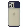 Newface Apple iPhone 12 Pro Max Kılıf Palm Buzlu Kamera Sürgülü Silikon - Lacivert