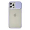 Newface Apple iPhone 12 Pro Max Kılıf Palm Buzlu Kamera Sürgülü Silikon - Lila