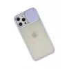 Newface Apple iPhone 12 Pro Max Kılıf Palm Buzlu Kamera Sürgülü Silikon - Lila