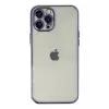Newface Apple iPhone 12 Pro Max Kılıf Razer Lensli Silikon - Mor