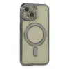 Newface Apple iPhone 13 Kılıf Joke Simli Magneticsafe Kılıf - Gri