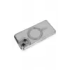 Newface Apple iPhone 13 Kılıf Joke Simli Magneticsafe Kılıf - Gümüş