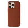 Newface Apple iPhone 13 Pro Kılıf Dolpin Kapaklı - Kahverengi