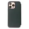 Newface Apple iPhone 13 Pro Kılıf Dolpin Kapaklı - Koyu Yeşil