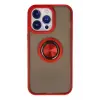 Newface Apple iPhone 13 Pro Kılıf Montreal Yüzüklü Silikon Kapak - Kırmızı