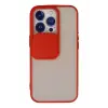 Newface Apple iPhone 13 Pro Kılıf Palm Buzlu Kamera Sürgülü Silikon - Kırmızı