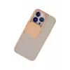 Newface Apple iPhone 13 Pro Kılıf Palm Buzlu Kamera Sürgülü Silikon - Pembe