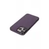Newface Apple iPhone 13 Pro Max Kılıf Anka PC Sert Metal Kapak - Mor