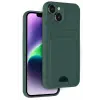 Newface Apple iPhone 14 Kılıf Kelvin Kartvizitli Silikon - Koyu Yeşil