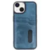 Newface Apple iPhone 14 Kılıf Sara Kartvizitli Deri Kılıf - Lacivert