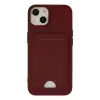 Newface Apple iPhone 14 Plus Kılıf Kelvin Kartvizitli Silikon - Bordo
